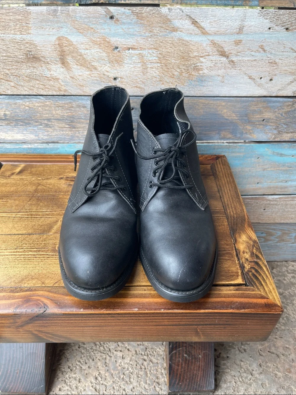 Vintage 90s USGI Military Steel Toe Chukka Boots Black Leather Men 11